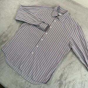 Vintage Prada Dress Shirt Men 44 17.5 Multi Striped Designer Made in Italy